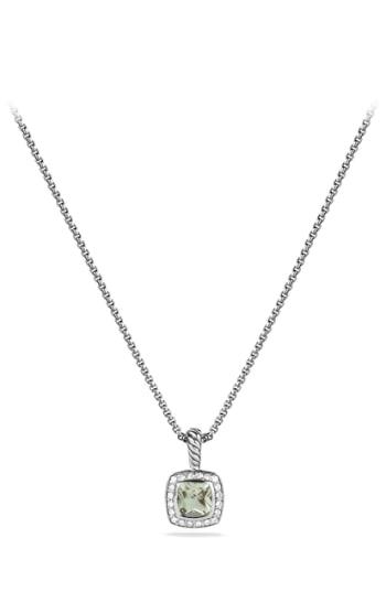Women's David Yurman 'albion' Petite Pendant With Prasiolite And Diamonds On Chain