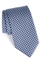 Men's Salvatore Ferragamo Frog Print Silk Tie, Size - Blue