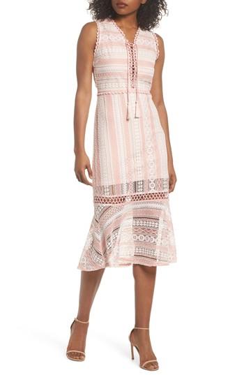 Women's Foxiedox Clarinda Lace Midi Dress - Pink