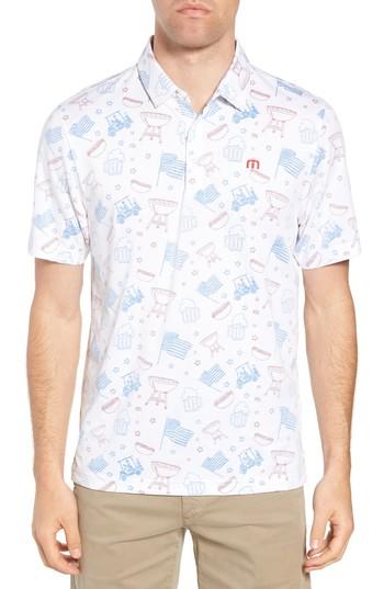 Men's Travis Mathew Ahh Yeah Regular Fit Short Sleeve Sport Shirt - White
