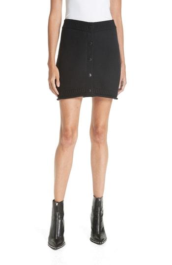 Women's T By Alexander Wang Stretch Cotton Miniskirt - Black