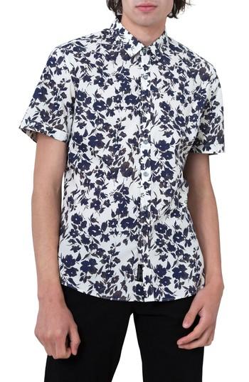 Men's 7 Diamonds Magnificent Floral Print Sport Shirt - Ivory
