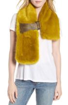 Women's Heurueh Buckled Faux Fur Scarf, Size - Green