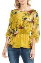 Women's Vince Camuto Smock Detail Balloon Sleeve Blouse, Size - Yellow