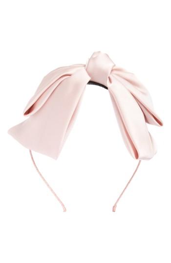 Cara Satin Bow Headband, Size - Pink