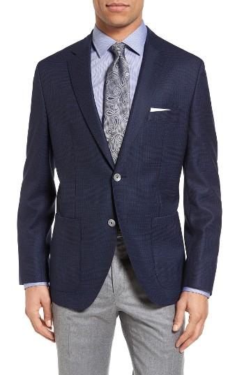 Men's Boss Janson Trim Fit Plaid Wool & Silk Sport Coat