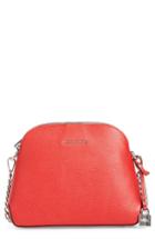 Michael By Michael Kors Medium Mercer Leather Dome Satchel - Red