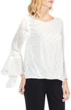 Women's Vince Camuto Gilded Diamonds Bell Sleeve Top, Size - White