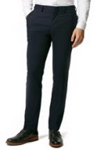 Men's Topman Skinny Fit Navy Blue Suit Trousers X 30 - Blue