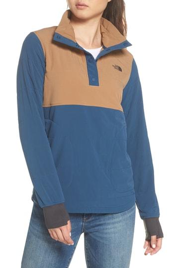 Women's The North Face Mountain Snap Neck Sweatshirt - Blue
