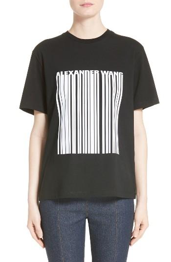 Women's Alexander Wang Barcode Graphic Tee - Black