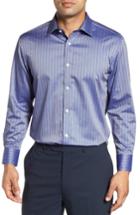 Men's English Laundry Regular Fit Stripe Dress Shirt - 32/33 - Blue