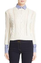 Women's Veronica Beard Surrey Sweater With Detachable Collar & Cuffs