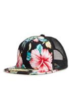 Women's Phase 3 Floral Print Trucker Hat - Black