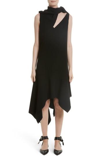 Women's Monse Knotted Neckline Drop Waist Dress - Black