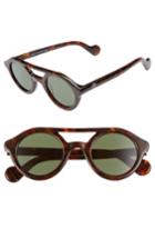 Women's Moncler 47mm Rounded Sunglasses - Dark Havana / Green