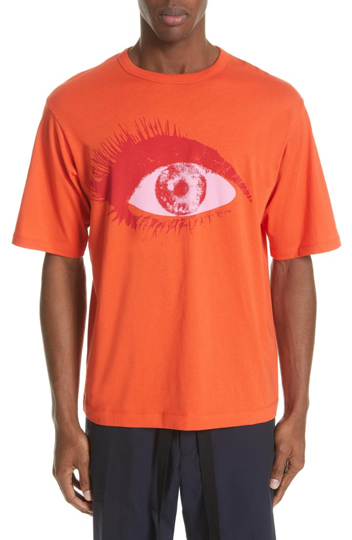 Men's Dries Van Noten Honey Eye Graphic T-shirt - White