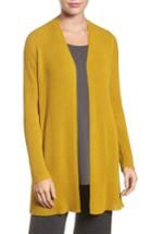 Women's Eileen Fisher Long Wool Cardigan, Size - Yellow