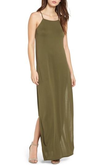 Women's Dee Elly High Slit Maxi Dress - Green
