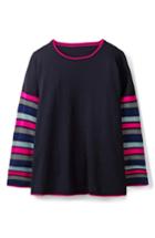 Women's Boden Berwick Stripe Sleeve Sweater - Blue