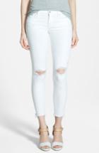 Women's Mother 'looker' Frayed Ankle Crop Jeans - White