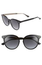 Women's Gucci 55mm Round Cat Eye Sunglasses - Black