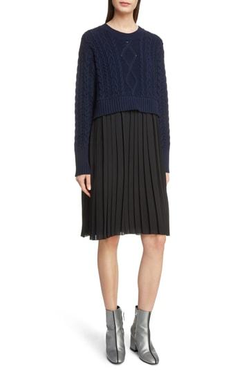 Women's Kenzo Mixed Media Dress - Black