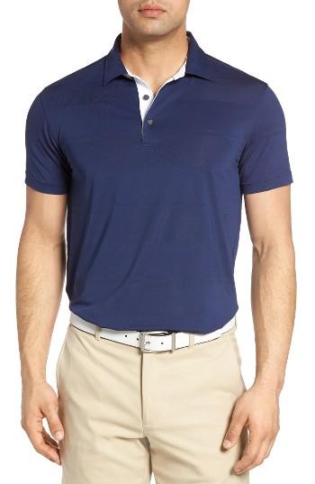 Men's Bobby Jones Textured Tech Stripe Golf Polo - Blue
