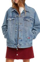 Women's Tommy Jeans Crest Capsule Denim Trucker Jacket - Blue