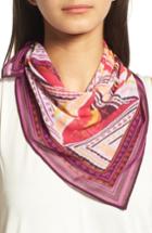 Women's Halogen Triangle Print Square Scarf, Size - Pink