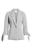 Women's Caslon Tie Sleeve Stretch Knit Blazer, Size - Grey