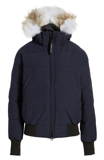 Women's Canada Goose 'savona' Bomber Jacket With Genuine Coyote Fur Trim (2-4) - Blue