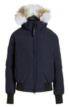 Women's Canada Goose 'savona' Bomber Jacket With Genuine Coyote Fur Trim (2-4) - Blue