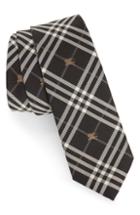 Men's Burberry Stanfield Microcheck Silk Tie, Size - Black