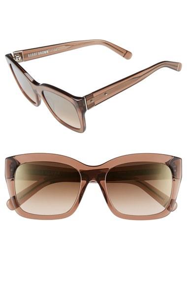 Women's Bobbi Brown 'ava' 54mm Sunglasses - Transparent Brown