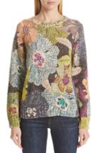 Women's Etro Floral Knit Cotton Blend Sweater