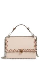 Fendi Mini Kan I Imitation Pearl Scallop Leather Shoulder Bag - Pink