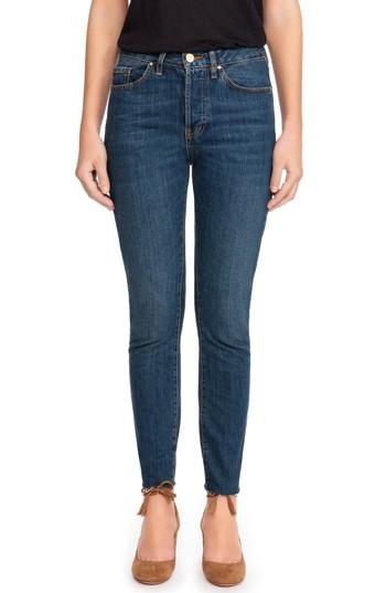Women's Sezane 1967 - The Brut Sexy Raw Hem High Waist Skinny Jeans - Blue
