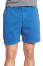 Men's Vintage 1946 'snappers' Vintage Washed Elastic Waistband Shorts - Blue