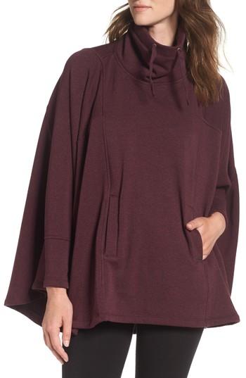 Women's Ugg Australia 'pichot' Turtleneck Poncho /small - Burgundy