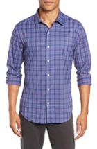 Men's Bonobos Slim Fit Plaid Performance Sport Shirt, Size R - Blue