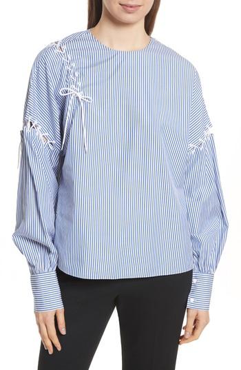 Women's Tibi Shirting Stripe Top - Blue