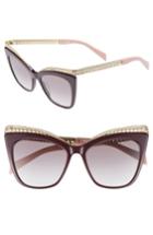 Women's Moschino 52mm Cat's Eye Sunglasses - Violet