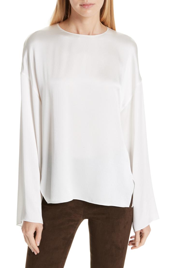 Women's Vince Long Sleeve Silk Blouse - Ivory