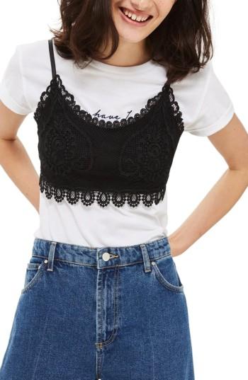 Petite Women's Topshop Crochet Bralette P Us (fits Like 0p) - Black