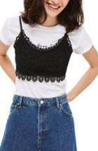 Petite Women's Topshop Crochet Bralette P Us (fits Like 0p) - Black