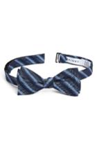Men's Calibrate Stripe Silk Bow Tie, Size - Blue