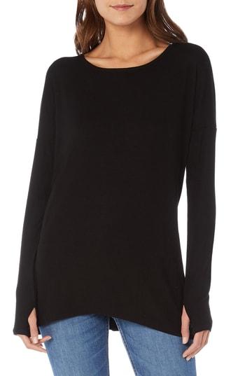 Women's Michael Stars Ribbed Tunic Top, Size - Black