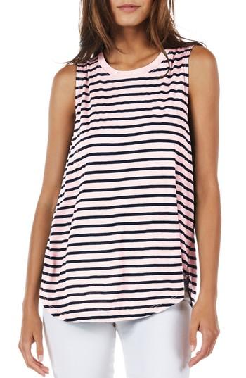 Women's Michael Stars Stripe Shift Tank Top, Size - Pink