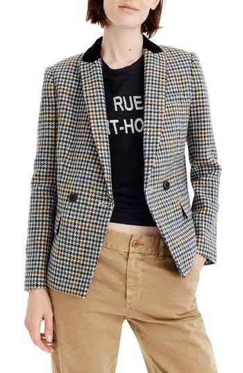 Women's J.crew Dover Houndstooth Blazer - Blue